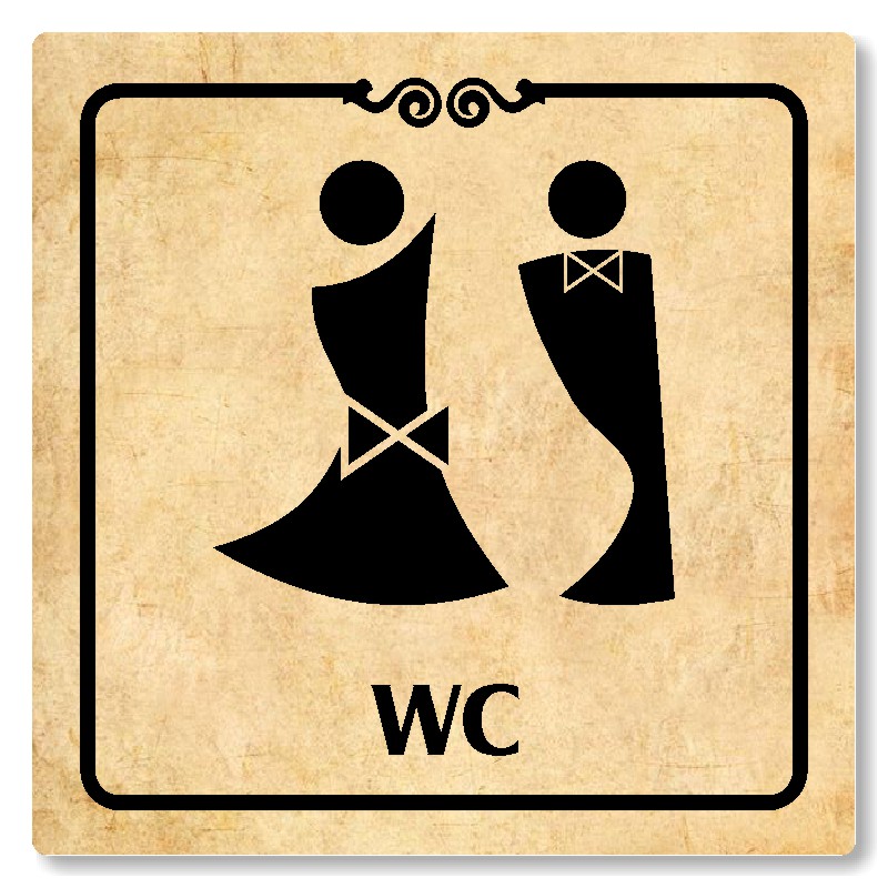 WC společné, 80x80mm, pergamen, Texas